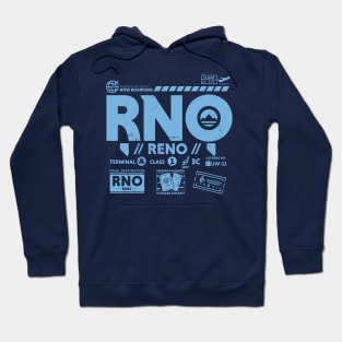 Vintage Reno RNO Airport Code Travel Day Retro Travel Tag Nevada Hoodie